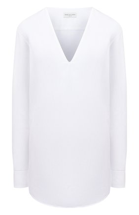 Женская хлопковая блузка DRIES VAN NOTEN белого цвета по цене 28700 руб., арт. 212-010724-3169 | Фото 1 Женская хлопковая блузка DRIES VAN NOTEN белого цвета, арт. 212-010724-3169 | Фото 1 (Рукава: Длинные; Длина (для топов): Удлиненные; Материал внешний: Хлопок; Стили: Кэжуэл; Женское Кросс-КТ: Блуза-одежда; Принт: Без принта)