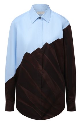 Женская хлопковая рубашка DRIES VAN NOTEN коричневого цвета по цене 71500 руб., арт. 212-010765-3078 | Фото 1 Женская хлопковая рубашка DRIES VAN NOTEN коричневого цвета, арт. 212-010765-3078 | Фото 1 (Рукава: Длинные; Материал внешний: Хлопок; Длина (для топов): Удлиненные; Стили: Романтичный; Принт: С принтом; Женское Кросс-КТ: Рубашка-одежда)