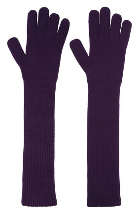 Женские перчатки из шерсти и кашемира YVES SALOMON фиолетового цвета, арт. 22WAA505XXMAXW | Фото 2 (Материал: Текстиль, Кашемир, Шерсть; Кросс-КТ: Трикотаж)