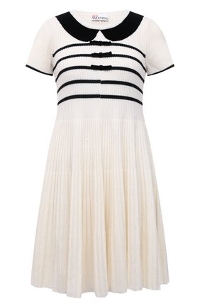 Женское шерстяное платье REDVALENTINO черно-белого цвета по цене 52400 руб., арт. WR3KD02X/63U | Фото 1 Женское шерстяное платье REDVALENTINO черно-белого цвета, арт. WR3KD02X/63U | Фото 1 (Материал внешний: Шерсть; Рукава: Короткие; Длина Ж (юбки, платья, шорты): Мини; Стили: Романтичный; Кросс-КТ: Трикотаж; Случай: Повседневный; Женское Кросс-КТ: Платье-одежда)