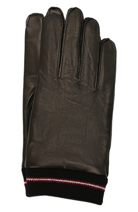 Мужские кожаные перчатки BALLY черного цвета, арт. M9P0030L-1S134/00 | Фото 1 (Мужское Кросс-КТ: Кожа и замша; Материал: Натуральная кожа)