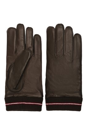 Мужские кожаные перчатки BALLY коричневого цвета, арт. M9P0030L-1S134/595 | Фото 2 (Мужское Кросс-КТ: Кожа и замша; Материал: Натуральная кожа)
