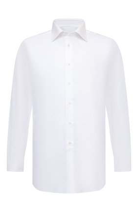 Мужская хлопковая сорочка BRIONI белого цвета по цене 46950 руб., арт. RCA20L/P004Q | Фото 1 Мужская хлопковая сорочка BRIONI белого цвета, арт. RCA20L/P004Q | Фото 1 (Длина (для топов): Стандартные; Материал внешний: Хлопок; Рукава: Длинные; Случай: Формальный; Принт: Однотонные; Стили: Классический; Воротник: Кент; Рубашки М: Regular Fit; Манжеты: На пуговицах)