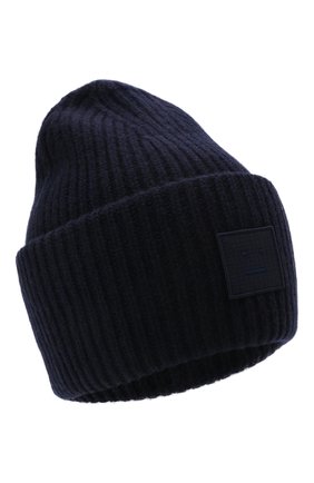 Мужская шерстяная шапка ACNE STUDIOS темно-синего цвета, арт. C40135/M | Фото 1 (Материал: Шерсть, Текстиль; Кросс-КТ: Трикотаж)