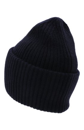 Мужская шерстяная шапка ACNE STUDIOS темно-синего цвета, арт. C40135/M | Фото 2 (Материал: Шерсть, Текстиль; Кросс-КТ: Трикотаж)