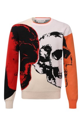 Мужской джемпер из хлопка и кашемира ALEXANDER MCQUEEN разноцветного цвета по цене 107000 руб., арт. 663626/Q1RSX | Фото 1 Мужской джемпер из хлопка и кашемира ALEXANDER MCQUEEN разноцветного цвета, арт. 663626/Q1RSX | Фото 1