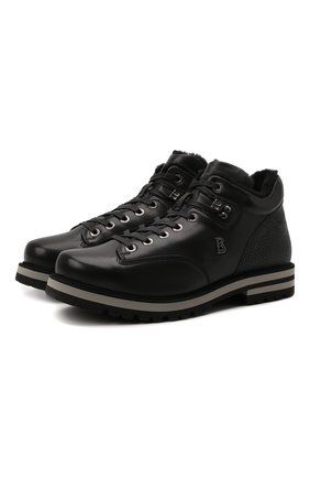 Мужские кожаные ботинки BOGNER черного цвета, арт. 12141843/C0URCHEVEL M 8 C | Фото 1 (Материал утеплителя: Натуральный мех; Подошва: Плоская; Мужское Кросс-КТ: Ботинки-обувь, зимние ботинки; Материал внешний: Кожа)