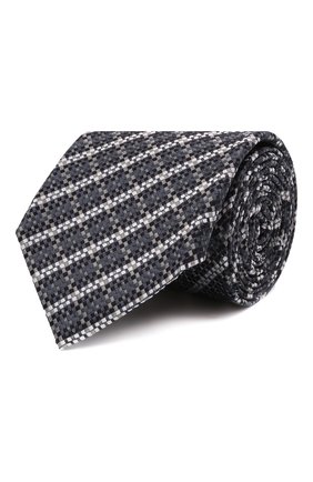 Мужской шелковый галстук CANALI темно-серого цвета по цене 12600 руб., арт. 24/HJ03266 | Фото 1 Мужской шелковый галстук CANALI темно-серого цвета, арт. 24/HJ03266 | Фото 1
