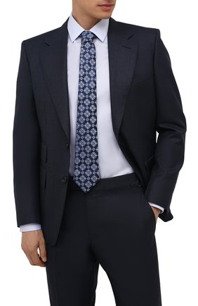 Мужской шелковый галстук CANALI синего цвета по цене 11500 руб., арт. 18/HJ03259 | Фото 2 Мужской шелковый галстук CANALI синего цвета, арт. 18/HJ03259 | Фото 2