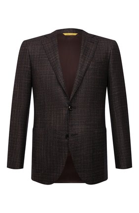Мужской пиджак из шерсти и шелка CANALI коричневого цвета по цене 111500 руб., арт. 13275/CF01749/102 | Фото 1 Мужской пиджак из шерсти и шелка CANALI коричневого цвета, арт. 13275/CF01749/102 | Фото 1