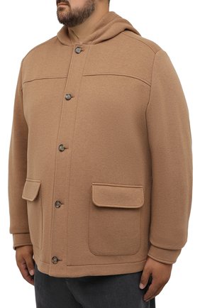 Мужская шерстяная куртка LORO PIANA бежевого цвета, арт. FAL7134 | Фото 3 (Кросс-КТ: Куртка; Мужское Кросс-КТ: шерсть и кашемир; Материал внешний: Шерсть; Рукава: Длинные; Длина (верхняя одежда): Короткие; Стили: Кэжуэл)