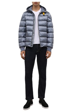 Мужская пуховая куртка PARAJUMPERS голубого цвета по цене 49000 руб., арт. SX13/PHARRELL | Фото 2 Мужская пуховая куртка PARAJUMPERS голубого цвета, арт. SX13/PHARRELL | Фото 2