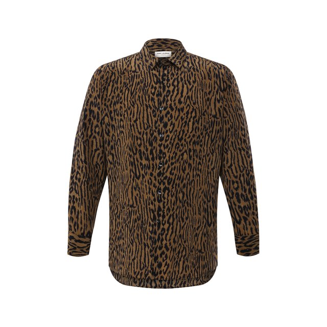 Шелковая рубашка Saint Laurent цвет леопардовый
