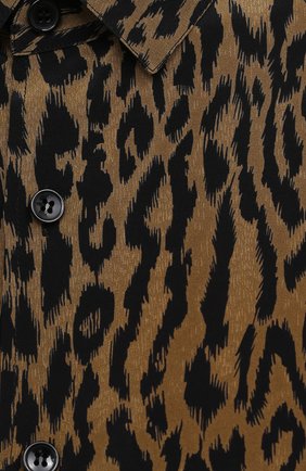 Мужская шелковая рубашка SAINT LAURENT леопардового цвета, арт. 653860/Y1D94 | Фото 5 (Манжеты: На пуговицах; Воротник: Кент; Материал внешний: Шелк; Рукава: Длинные; Стили: Гламурный; Рубашки М: Regular Fit; Случай: Повседневный; Длина (для топов): Стандартные; Принт: С принтом)
