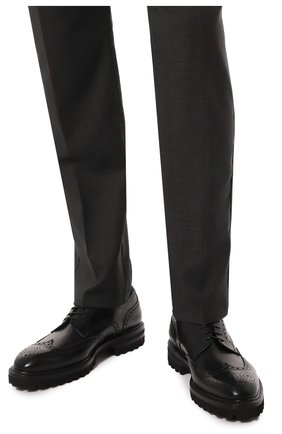 Мужские кожаные дерби W.GIBBS черного цвета, арт. 7260001/2197 | Фото 3 (Материал внешний: Кожа; Мужское Кросс-КТ: Броги-обувь; Материал внутренний: Натуральная кожа; Стили: Классический)