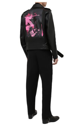 Мужская кожаная куртка OFF-WHITE черного цвета по цене 222500 руб., арт. 0MJG016F21LEA001 | Фото 2 Мужская кожаная куртка OFF-WHITE черного цвета, арт. 0MJG016F21LEA001 | Фото 2