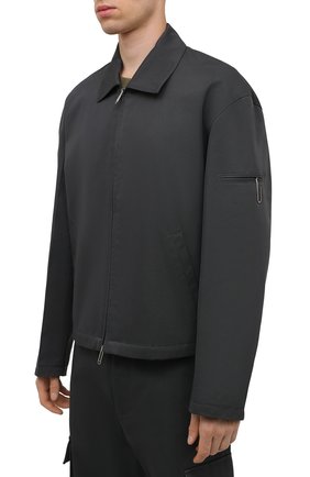 Мужская хлопковая куртка OFF-WHITE серого цвета, арт. 0MEA296F21FAB001 | Фото 3 (Кросс-КТ: Куртка, Ветровка; Рукава: Длинные; Стили: Гранж; Материал внешний: Хлопок; Длина (верхняя одежда): Короткие; Материал подклада: Хлопок)