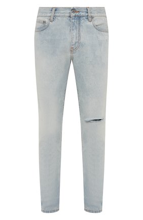Мужские джинсы OFF-WHITE голубого цвета по цене 44150 руб., арт. 0MYA129F21DEN003 | Фото 1 Мужские джинсы OFF-WHITE голубого цвета, арт. 0MYA129F21DEN003 | Фото 1