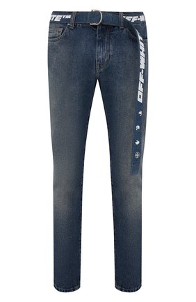 Мужские джинсы OFF-WHITE синего цвета по цене 57650 руб., арт. 0MYA127F21DEN002 | Фото 1 Мужские джинсы OFF-WHITE синего цвета, арт. 0MYA127F21DEN002 | Фото 1 (Длина (брюки, джинсы): Стандартные; Материал внешний: Хлопок, Деним; Кросс-КТ: Деним; Детали: Потертости; Силуэт М (брюки): Прямые; Стили: Гранж)