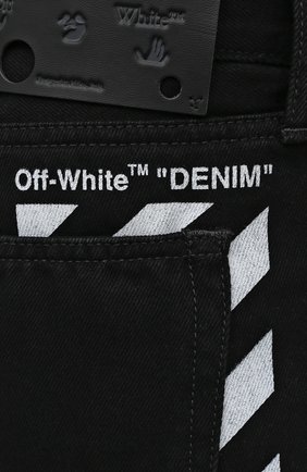 Мужские джинсы OFF-WHITE черного цвета, арт. 0MYA124F21DEN002 | Фото 5 (Силуэт М (брюки): Прямые; Кросс-КТ: Деним; Длина (брюки, джинсы): Стандартные; Стили: Гранж; Материал внешний: Хлопок, Деним)