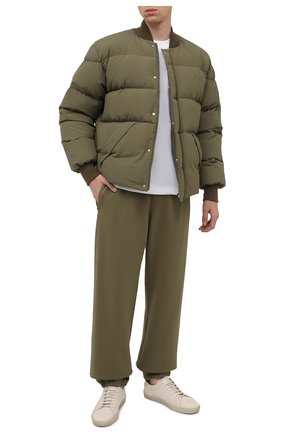 Мужские хлопковые джоггеры OFF-WHITE хаки цвета по цене 38500 руб., арт. 0MCH029F21FLE001 | Фото 2 Мужские хлопковые джоггеры OFF-WHITE хаки цвета, арт. 0MCH029F21FLE001 | Фото 2