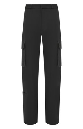 Мужские хлопковые брюки-карго OFF-WHITE темно-серого цвета, арт. 0MCF029F21FAB001 | Фото 1 (Материал внешний: Хлопок; Длина (брюки, джинсы): Стандартные; Случай: Повседневный; Силуэт М (брюки): Карго; Стили: Гранж)