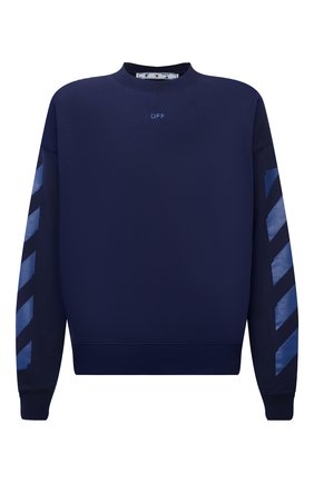 Мужской хлопковый свитшот OFF-WHITE синего цвета по цене 54850 руб., арт. 0MBA054F21FLE007 | Фото 1 Мужской хлопковый свитшот OFF-WHITE синего цвета, арт. 0MBA054F21FLE007 | Фото 1 (Рукава: Длинные; Материал внешний: Хлопок; Длина (для топов): Стандартные; Мужское Кросс-КТ: свитшот-одежда; Принт: С принтом; Стили: Гранж)