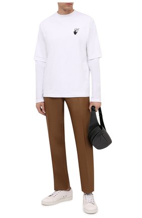 Мужская хлопковый лонгслив OFF-WHITE белого цвета по цене 28250 руб., арт. 0MAB066F21JER004 | Фото 2 Мужская хлопковый лонгслив OFF-WHITE белого цвета, арт. 0MAB066F21JER004 | Фото 2