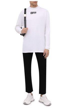 Мужская хлопковый лонгслив OFF-WHITE белого цвета по цене 27200 руб., арт. 0MAB032F21JER002 | Фото 2 Мужская хлопковый лонгслив OFF-WHITE белого цвета, арт. 0MAB032F21JER002 | Фото 2