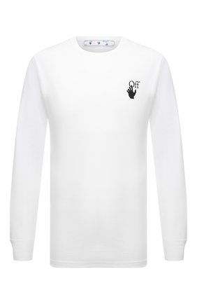 Мужская хлопковый лонгслив OFF-WHITE белого цвета по цене 26700 руб., арт. 0MAB001F21JER001 | Фото 1 Мужская хлопковый лонгслив OFF-WHITE белого цвета, арт. 0MAB001F21JER001 | Фото 1