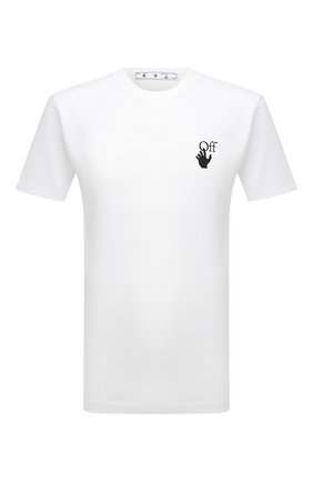 Мужская хлопковая футболка OFF-WHITE белого цвета по цене 25400 руб., арт. 0MAA027F21JER005 | Фото 1 Мужская хлопковая футболка OFF-WHITE белого цвета, арт. 0MAA027F21JER005 | Фото 1