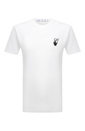 Мужская хлопковая футболка OFF-WHITE белого цвета, арт. 0MAA027F21JER005 | Фото 1 (Материал внешний: Хлопок; Принт: С принтом; Рукава: Короткие; Стили: Гранж; Длина (для топов): Стандартные)