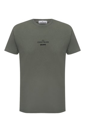 Мужская хлопковая футболка STONE ISLAND хаки цвета по цене 13150 руб., арт. 75152NS91 | Фото 1 Мужская хлопковая футболка STONE ISLAND хаки цвета, арт. 75152NS91 | Фото 1
