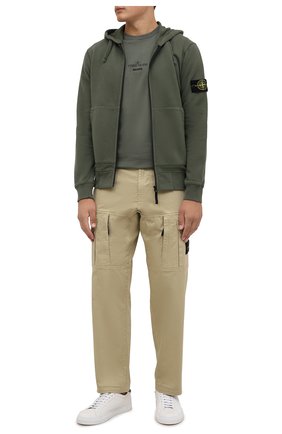 Мужская хлопковая футболка STONE ISLAND хаки цвета по цене 13150 руб., арт. 75152NS91 | Фото 2 Мужская хлопковая футболка STONE ISLAND хаки цвета, арт. 75152NS91 | Фото 2
