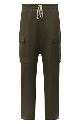 Мужские хлопковые брюки-карго RICK OWENS зеленого цвета по цене 81800 руб., арт. RU02A5379/TE | Фото 1 Мужские хлопковые брюки-карго RICK OWENS зеленого цвета, арт. RU02A5379/TE | Фото 1 (Материал внешний: Хлопок; Длина (брюки, джинсы): Укороченные; Случай: Повседневный; Силуэт М (брюки): Карго; Стили: Милитари)