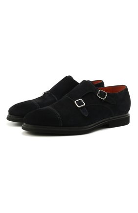 Мужские замшевые монки SANTONI темно-синего цвета по цене 63800 руб., арт. MCLG17806SI2ERPHU41 | Фото 1 Мужские замшевые монки SANTONI темно-синего цвета, арт. MCLG17806SI2ERPHU41 | Фото 1