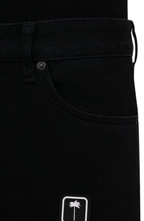 Мужские джинсы PALM ANGELS черного цвета, арт. PMYA012F21DEN0031001 | Фото 5 (Силуэт М (брюки): Узкие; Кросс-КТ: Деним; Длина (брюки, джинсы): Стандартные; Стили: Гранж; Материал внешний: Хлопок, Деним)