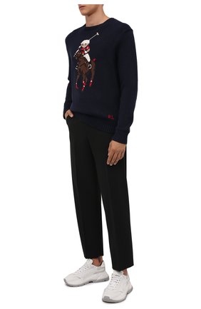 Мужской свитер из хлопка и льна POLO RALPH LAUREN синего цвета по цене 39950 руб., арт. 710834685 | Фото 2 Мужской свитер из хлопка и льна POLO RALPH LAUREN синего цвета, арт. 710834685 | Фото 2 (Материал внешний: Лен, Хлопок; Длина (для топов): Стандартные; Рукава: Длинные; Мужское Кросс-КТ: Свитер-одежда; Принт: С принтом; Стили: Кэжуэл)