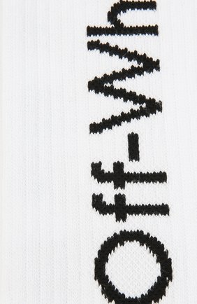 Мужские хлопковые носки OFF-WHITE белого цвета, арт. 0MRA001F21KNI004 | Фото 2 (Материал внешний: Хлопок; Кросс-КТ: бельё)