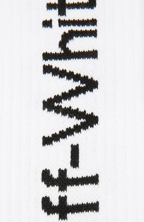 Мужские хлопковые носки OFF-WHITE белого цвета по цене 5875 руб., арт. 0MRA001F21KNI003 | Фото 2 Мужские хлопковые носки OFF-WHITE белого цвета, арт. 0MRA001F21KNI003 | Фото 2 (Материал внешний: Хлопок; Кросс-КТ: бельё)