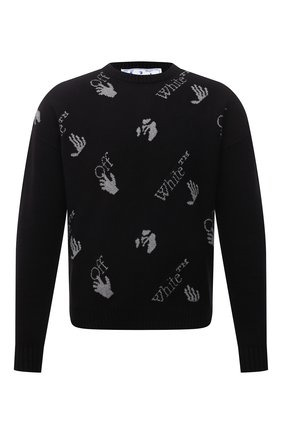 Мужской хлопковый свитер OFF-WHITE черного цвета по цене 78550 руб., арт. 0MHE095F21KNI001 | Фото 1 Мужской хлопковый свитер OFF-WHITE черного цвета, арт. 0MHE095F21KNI001 | Фото 1 (Рукава: Длинные; Длина (для топов): Стандартные; Материал внешний: Хлопок; Мужское Кросс-КТ: Свитер-одежда; Принт: С принтом; Стили: Гранж)