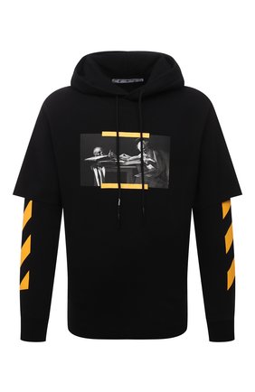 Мужской хлопковое худи OFF-WHITE черного цвета по цене 59950 руб., арт. 0MBB087F21FLE006 | Фото 1 Мужской хлопковое худи OFF-WHITE черного цвета, арт. 0MBB087F21FLE006 | Фото 1 (Материал внешний: Хлопок; Длина (для топов): Стандартные; Рукава: Длинные; Мужское Кросс-КТ: Худи-одежда; Принт: С принтом; Стили: Гранж)