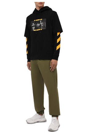 Мужской хлопковое худи OFF-WHITE черного цвета по цене 59950 руб., арт. 0MBB087F21FLE006 | Фото 2 Мужской хлопковое худи OFF-WHITE черного цвета, арт. 0MBB087F21FLE006 | Фото 2 (Материал внешний: Хлопок; Длина (для топов): Стандартные; Рукава: Длинные; Мужское Кросс-КТ: Худи-одежда; Принт: С принтом; Стили: Гранж)
