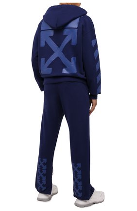 Мужской хлопковое худи OFF-WHITE синего цвета по цене 57950 руб., арт. 0MBB037F21FLE007 | Фото 2 Мужской хлопковое худи OFF-WHITE синего цвета, арт. 0MBB037F21FLE007 | Фото 2 (Материал внешний: Хлопок; Длина (для топов): Стандартные; Рукава: Длинные; Мужское Кросс-КТ: Худи-одежда; Принт: С принтом; Стили: Гранж)