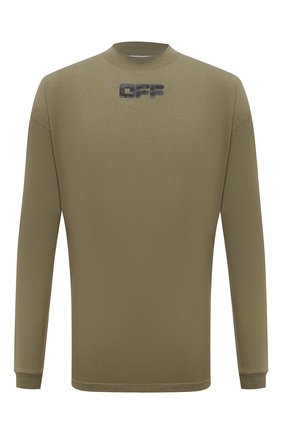 Мужская хлопковый лонгслив OFF-WHITE хаки цвета по цене 27200 руб., арт. 0MAB032F21JER002 | Фото 1 Мужская хлопковый лонгслив OFF-WHITE хаки цвета, арт. 0MAB032F21JER002 | Фото 1 (Материал внешний: Хлопок; Принт: С принтом; Рукава: Длинные; Длина (для топов): Удлиненные)
