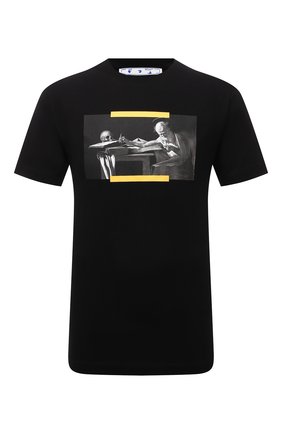 Мужская хлопковая футболка OFF-WHITE черного цвета по цене 27200 руб., арт. 0MAA027F21JER014 | Фото 1 Мужская хлопковая футболка OFF-WHITE черного цвета, арт. 0MAA027F21JER014 | Фото 1
