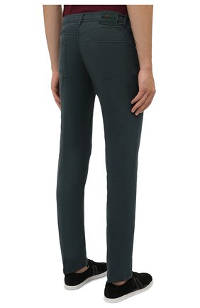 Мужские брюки изо льна и хлопка KITON зеленого цвета, арт. UPNJSJ0311A | Фото 4 (Длина (брюки, джинсы): Стандартные; Случай: Повседневный; Материал внешний: Хлопок, Лен; Стили: Кэжуэл)