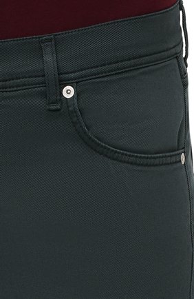 Мужские брюки изо льна и хлопка KITON зеленого цвета, арт. UPNJSJ0311A | Фото 5 (Длина (брюки, джинсы): Стандартные; Случай: Повседневный; Материал внешний: Хлопок, Лен; Стили: Кэжуэл)