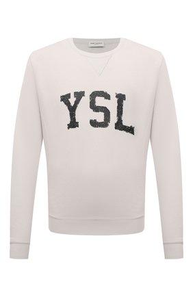Мужской хлопковый свитшот SAINT LAURENT кремвого цвета по цене 47150 руб., арт. 666979/Y36IP | Фото 1 Мужской хлопковый свитшот SAINT LAURENT кремвого цвета, арт. 666979/Y36IP | Фото 1