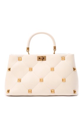 Женская сумка roman stud large VALENTINO кремвого цвета по цене 269500 руб., арт. WW2B0J21/BSF | Фото 1 Женская сумка roman stud large VALENTINO кремвого цвета, арт. WW2B0J21/BSF | Фото 1 (Материал: Натуральная кожа; Размер: large; Сумки-технические: Сумки top-handle)